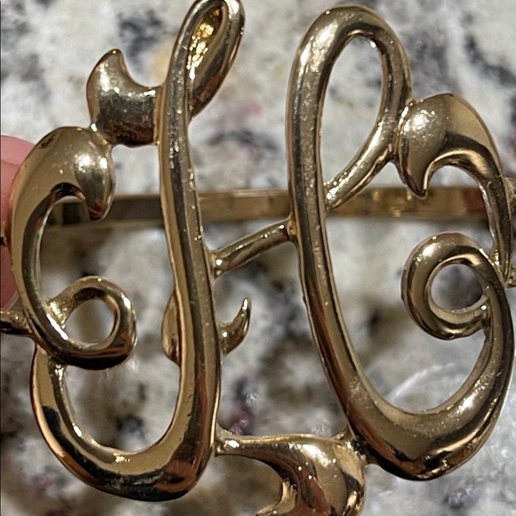 BRACELETS • “H” Initial Bangle - Picture 2 of 4